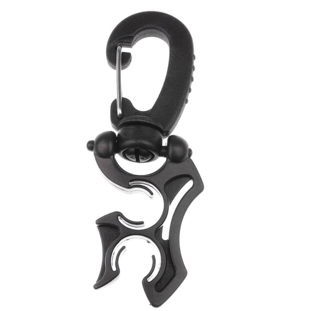 Accesorios para regulador y consola de buceo con hebilla de doble abrazadera para manguera 3,9 x 1,4 Negro
