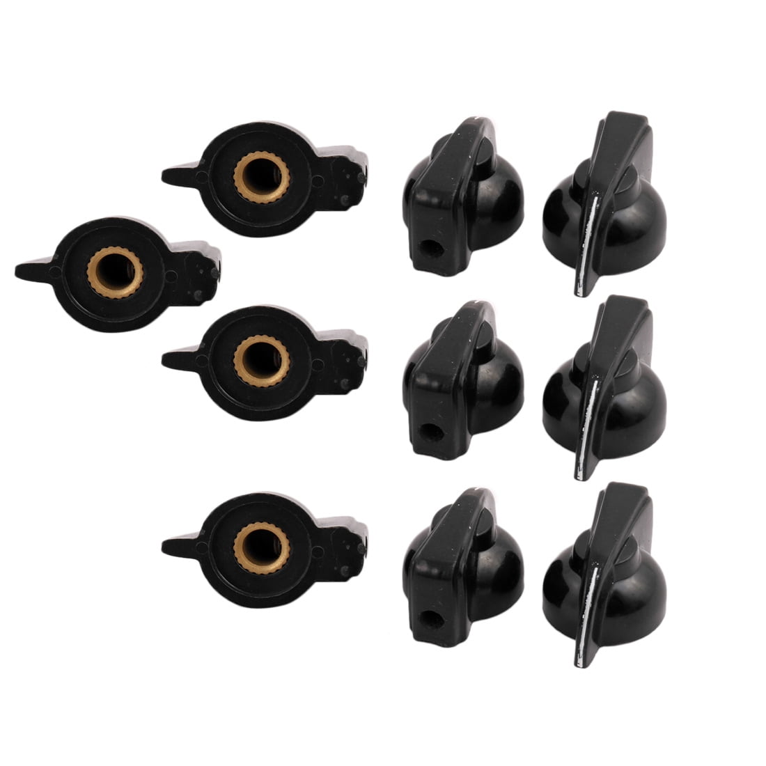 10 Pcs Black Plastic Potentiometer Rotary Control Knobs Caps for 6mm Dia ShaftPB