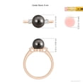 thumbnail image 5 of ANGARA Tahitian Cultured Pearl Three Stone Ring with Diamonds in 14K Rose Gold for Women | June Birthstone, Birthday, Anniversary, Jewelry Gift for Women | Pearl Ring, 5 of 9