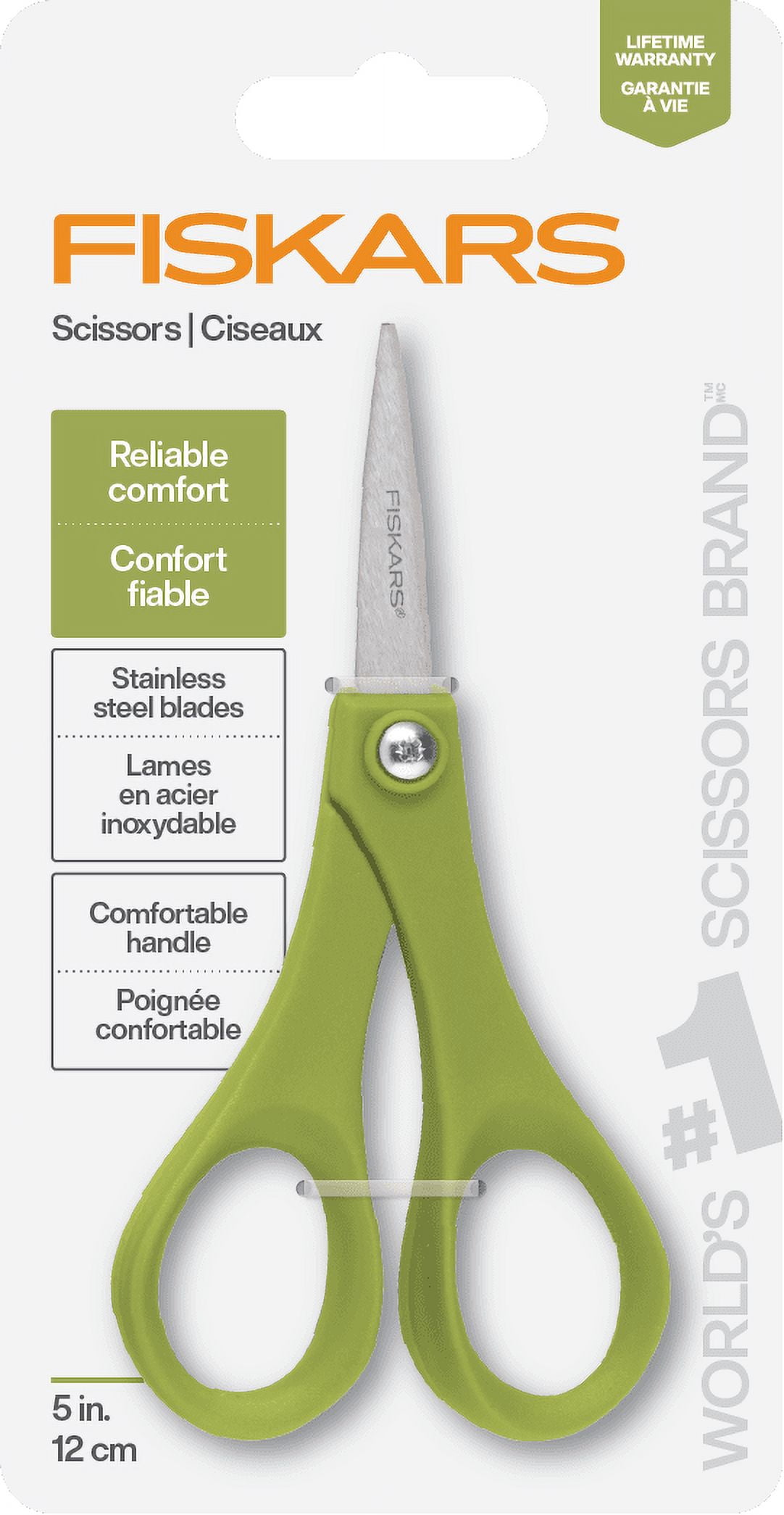 Fiskars 5" Everyday General Purpose Cutting Scissors, Green