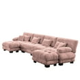 thumbnail image 4 of Gewnee Oversize Luxury Modular Pink Chenille Deep Seat 4-Seater Sectional Sofa Couch With 2 Convertible Ottomans,U Shaped Couch for Living Room, 4 of 14
