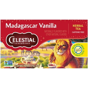 Celestial Seasonings Madagascar Vanilla Caffeine-Free Rooibos Herbal Tea Bags (20 Count)