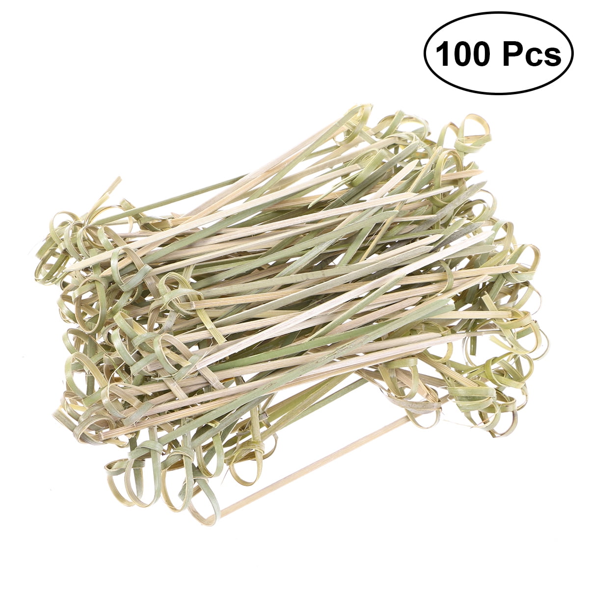 4 Inch Twisted Ends Bamboo Skewers Cocktail Picks 200 Bamboo Knot Skewers 