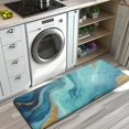thumbnail image 3 of Blue Marble Gold Wave Pattern Kitchen Rug Mat,Kitchen Runner Rugs Non Skid Washable,Decorative Kitchen Floor Mats for Kitchen,Sink,Laundry,17"x47.2", 3 of 7