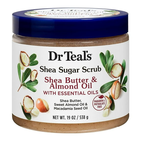 Exfoliante corporal Dr. Teal's Sugar Scrub manteca de karite y  almendras 538 g