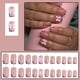 thumbnail image 5 of Uñas postizas adhesivas BDKAIWU cuadradas medianas con punta francesa leopardo, 24 piezas, 5 of 8