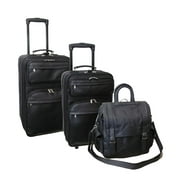 Amerileather Black Leather Luggage 3-piece Collection