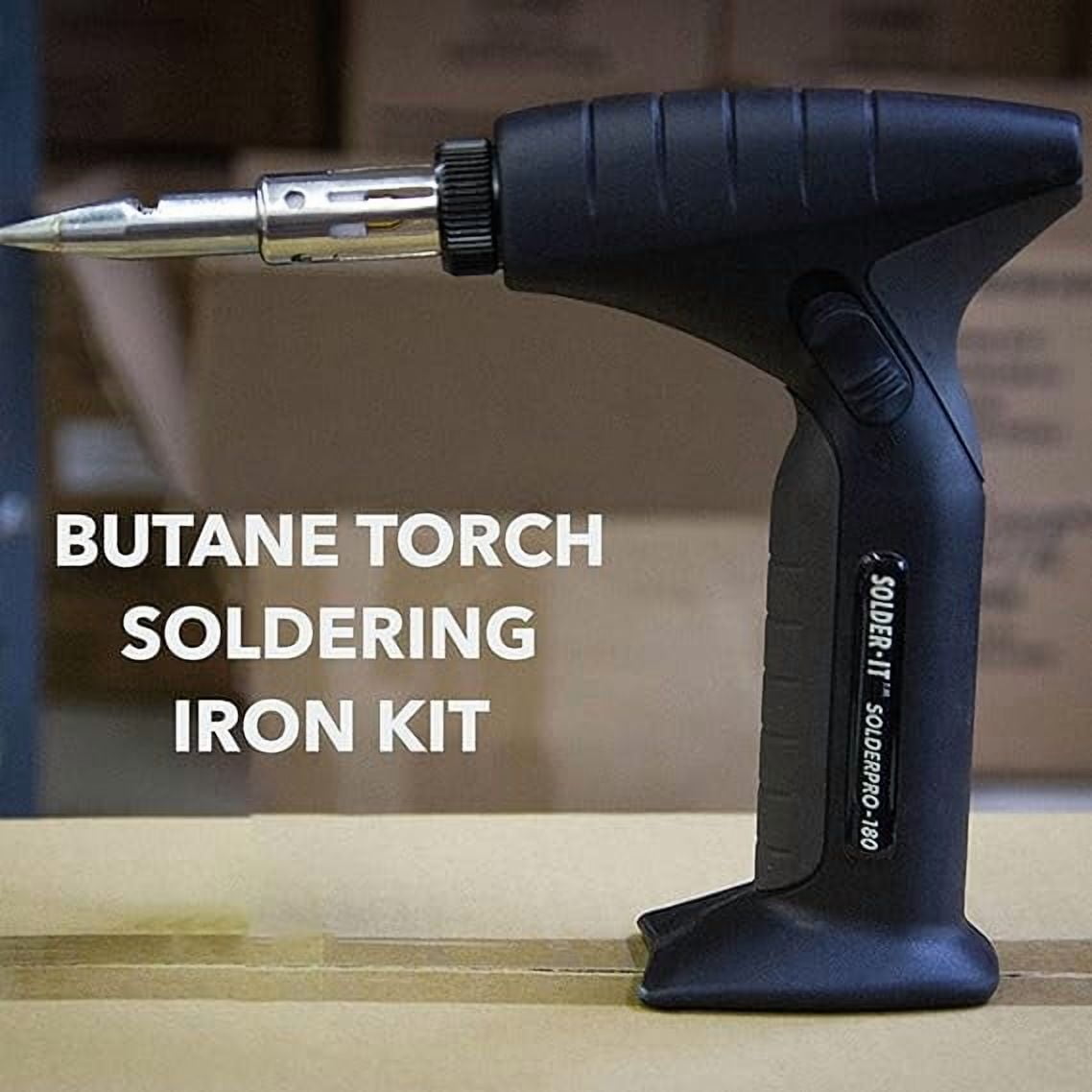 SolderPro 180 Soldering Iron Kit (PRO-180K) | Multi-Function Butane Heat Tool with Tips and Case | Cordless and Portable Soldering Gun | Home Improvement Tools and Soldering Kit Essential