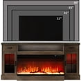 thumbnail image 6 of DreamCurship Fireplace TV Stand for TVs up to 80", Farmhouse TV Stand with Electric Fireplace, Glass Door Entertainment Center with Led Light, Media Console Table for Living Room, Gray, 6 of 7