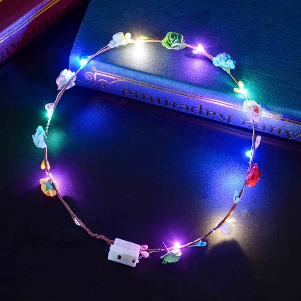 Corona LED, 10 diademas con luces de flores, diademas decorativas de flores, Corolla, accesorios florales para mujer, Corolla, luz para fiesta de bodas.