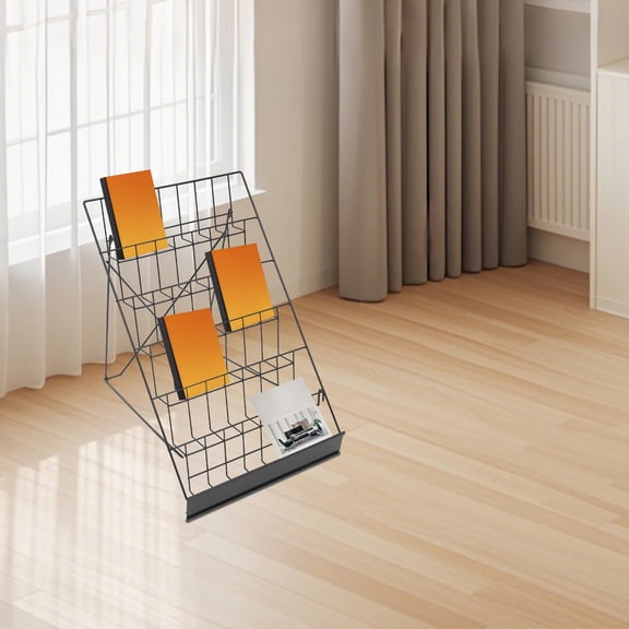 6 Tiers  Wire Magazine Rack Comic Foldable Iron Book Display Stand 46*68*80cm for Retail Stores, Bookstores, Waiting Rooms