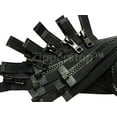 thumbnail image 1 of #5 Molded Black Vislon YKK Jacket Separating Zippers - Automatic Lock Slider - Choose Your Length - Made in The United States (10 Pieces Per Pack), 1 of 1