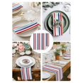 thumbnail image 3 of Red Blue Stripe Cloth Napkins Set of 8 Reusable Dinner Napkins, Gradient Geometric White Vertical Striped Cocktail Napkin Washable Table Napkins for Wedding/Holiday Party/Baby Shower 20"x20", 3 of 7