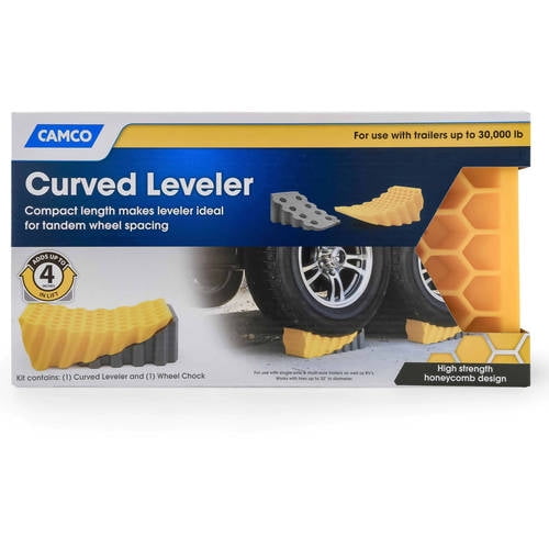 Homeon Wheels Large RV Leveling Blocks 2 Pack and Two Locking Chocks