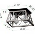 thumbnail image 6 of Semi Flush Mount Vintage 4-Light Bronze Farmhouse Ceiling Light Geometric Rustic Island Light Fixtures for Entryway Hallway Dining Room Living Room Bedroom, 6 of 8