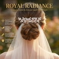 thumbnail image 4 of Miallo Gold Bridal Hair Comb with Marquise Rhinestones, Sparkling Crystal Leaf Wedding Headpiece, Decorative Hair Jewelry Set for Brides and Prom, 4 of 8