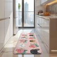thumbnail image 4 of Pink French Bulldog Flowers Florals Kitchen Rug Mat,Kitchen Runner Rugs Non Skid Washable,Decorative Kitchen Floor Mats for Kitchen,Sink,Laundry,17"x47.2", 4 of 7