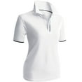 thumbnail image 2 of CLOVERY Women's Activewear Lightweight 2-Button Placket Polo Short Sleeve Shirt (S-3XL), 2 of 4