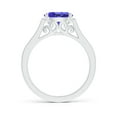 thumbnail image 2 of Angara Natural 1.25 Ct. Tanzanite with Diamond Vintage Inspired Ring in 14K White Gold for Women (Ring Size: 11.5), 2 of 9
