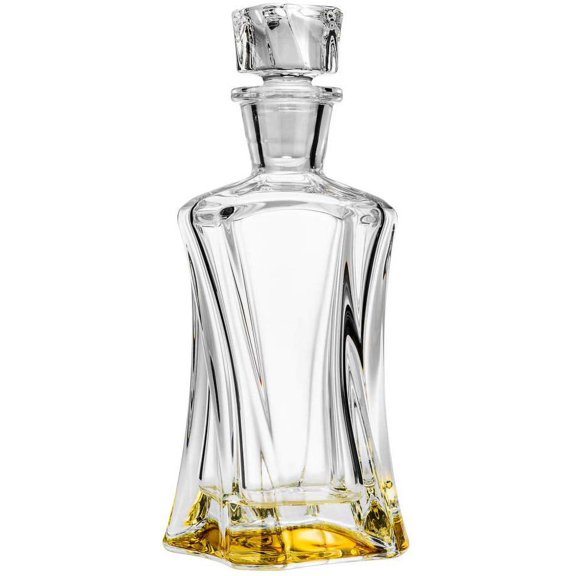 Aurum Crystal AU52095, Crystal Whiskey Decanter & Glasses, Elegant Bourbon Carafe w/ 2 Tumblers, Whiskey Set