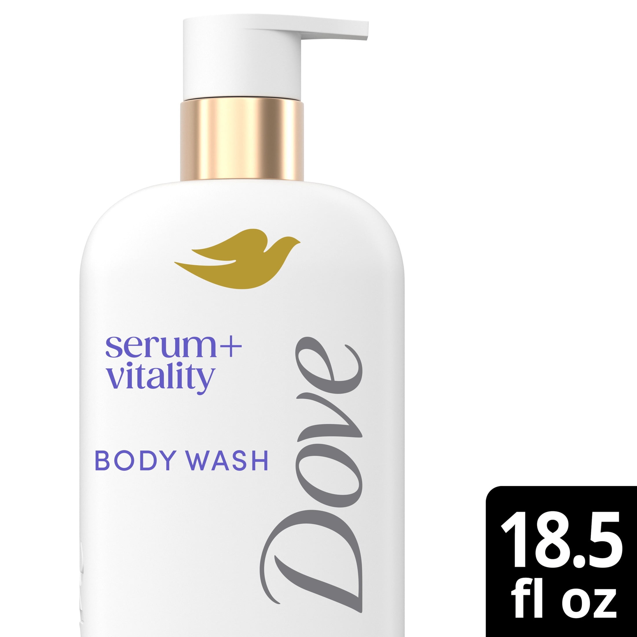 Dove Body Wash Promotes Firmer, Supple Skin Vitality Renewal 4% Restoring Serum With Collagen, 18.5 fl oz