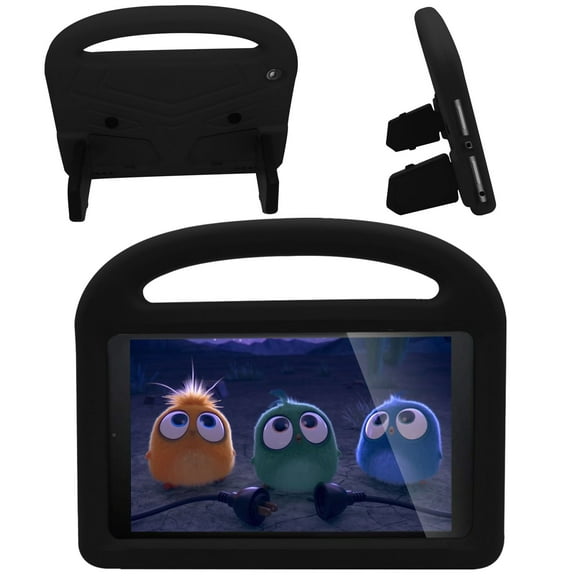 Fire HD 8 2018/2017/2016 (8" Display Tablet, 8th/7th/5th Gen) Case Kids, Allytech EVA Rubber Lightweight Handle Stand Shockproof Kids Child Toddler Friendly Cover for Amazon Kindle HD 8, Black