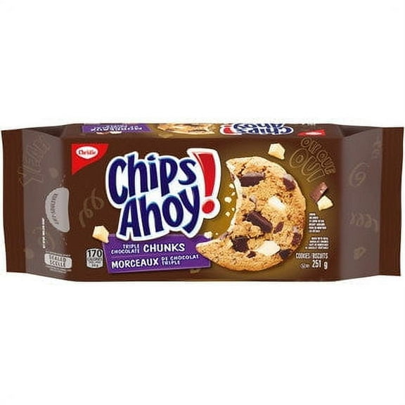 Christie Chips Ahoy Triple Chocolate Chunks Chip Cookies, 251g/8.9oz – Indulgent Chocolate Chip Treats