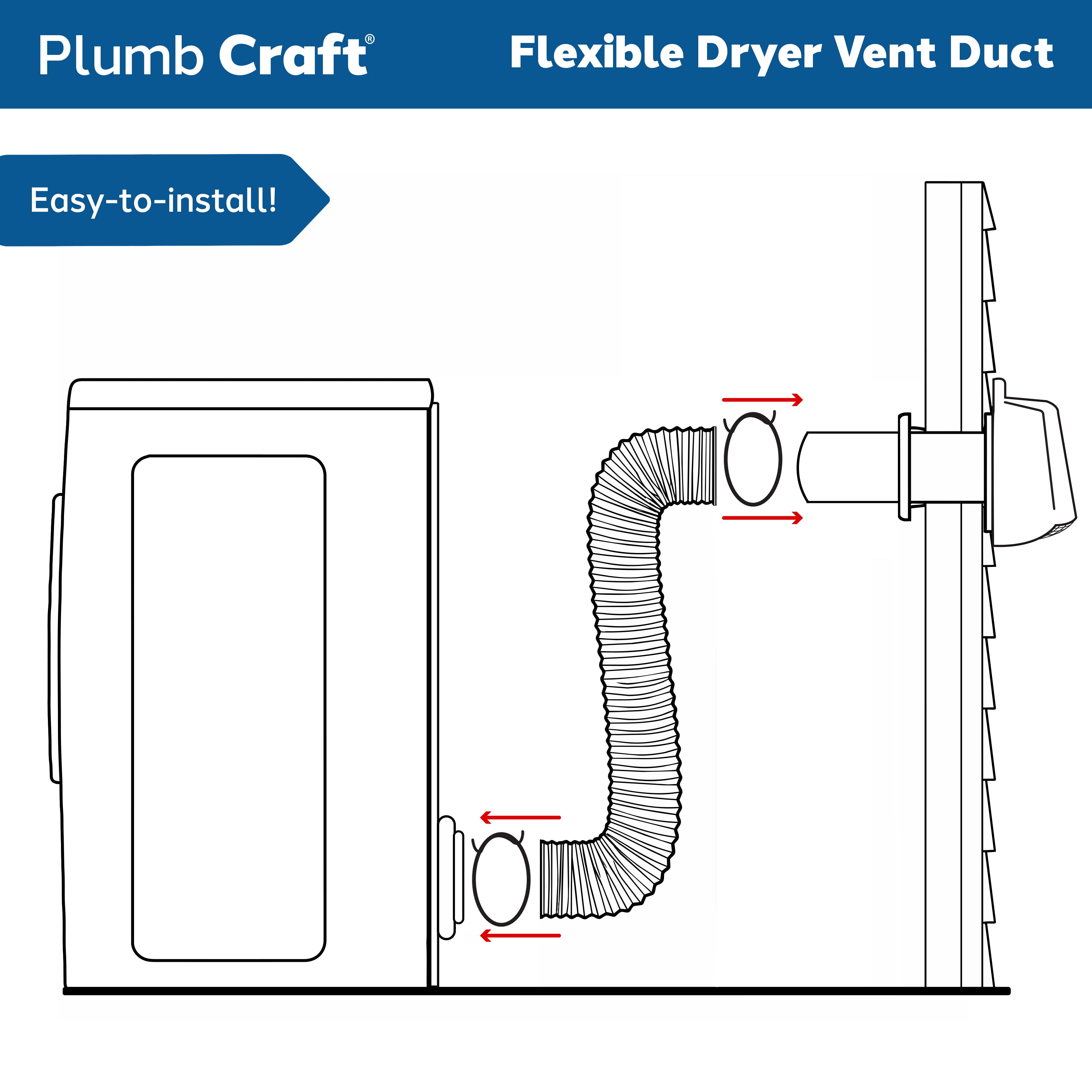 Plumb Craft Silver Aluminum 8 Ft, Flexible Dryer Duct