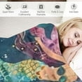 thumbnail image 3 of Shiartex  Dark Blue Mermaid Blanket Throw Gifts for Girls Kids Mermaid Sisters Flower Pattern Blankets Super Soft Old Girl Gift Ideas Age Mermaid Toys Sofa Couch Bed Travel White, 3 of 6