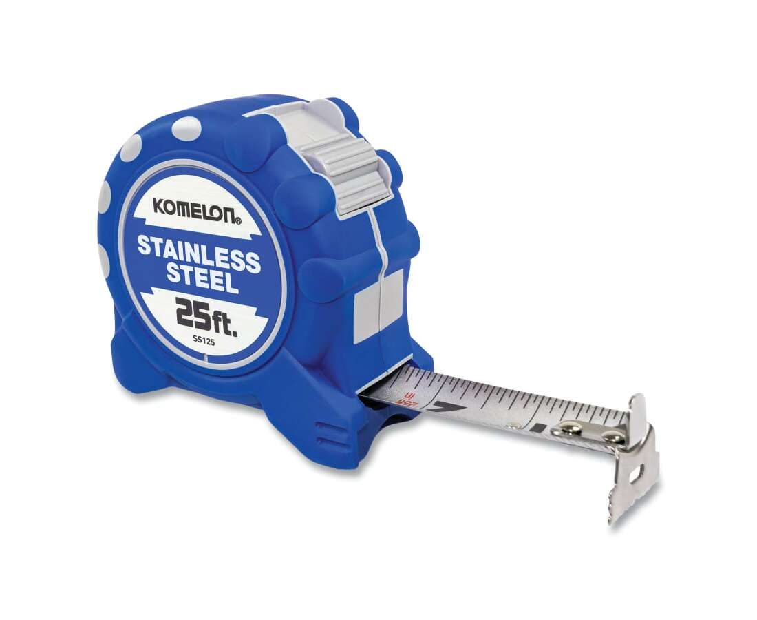 Komelon Stainless Steel Gripper 25 ft. L X 1 in. W Auto Lock Tape Measure 1pk