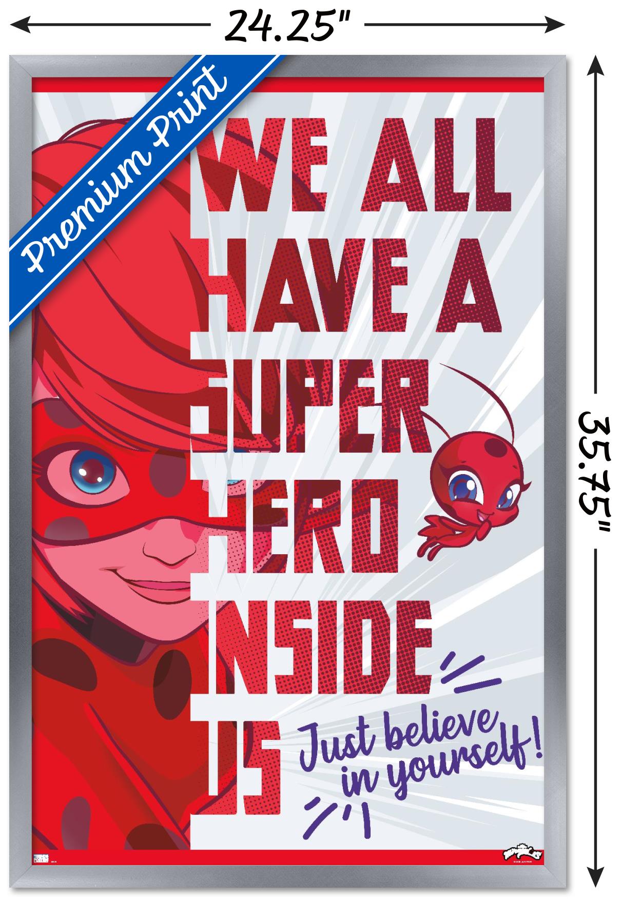 Miraculous - Hero Wall Poster, 22.375" x 34", Framed