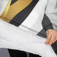 thumbnail image 3 of Oversized Wearable Blanket Hoodie,Black White Gold Wave Marble Sherpa Blanket Hoodie with Super Pockets,Super Warm Fuzzy Pullover for Women & Men, 3 of 6