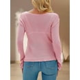 thumbnail image 5 of Long Sleeve Women's Casual Tulle Top Blouse Lightweight Knit Pullover Sweater, 5 of 6
