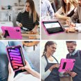 thumbnail image 4 of Allytech iPad mini 6 Case with Pencil Holder, Heavy Duty Protection Shockproof Kickstand Kids Friendly Rugged Hybrid Hard PC Back Cover Case for Apple iPad mini 6 2021, Rose, 4 of 6