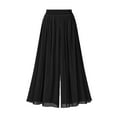 thumbnail image 2 of CHGBMOK Summer Women Straight Leg Pants Casual Elastic Waist Solid Color Loose Pants M-5XL, 2 of 3