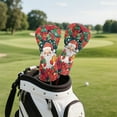 thumbnail image 5 of Yuyamidu Santa Claus Golf Club Head Covers for Women Men Poinsettia Golf Accessories PU Leather for Driver Fairway Woods Hybrids, Christmas, 5 of 8