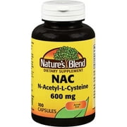2 Pack Nature's Blend NAC (N-Acetyl-L-Cysteine) 600 mg Capsules 100 ct