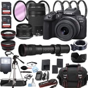 Canon EOS R10 Mirrorless Digital Camera with RF-S 18-45mm is STM Lens + 75-300mm Lens + 420-800mm Super Telephoto Lens + 128GB Memory + Case + Tripod + Filters 45pc Bundle (International Version)