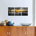 thumbnail image 5 of 3 Piece Black and White Wall Art Golden Sunrise on Lake Picture Painting Print on Canvas Nature Landscape Poster for Living Room Bedroom Decor Framed Ready to Hang, 5 of 6