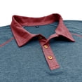thumbnail image 7 of MIXUE Polo Shirts For Men Summer Solid Color Lapel Button Down Long Sleeve Casual Comfortable Breathable Holiday Wear,Blue,XXL, 7 of 7