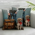 thumbnail image 3 of Orinice Dog Graphic Decorative Pillow Cover for Home Couch Living Room Bed Sofa 12x12in, 3 of 5