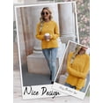 thumbnail image 6 of Hibeli Women Hooded Knit Sweater Long Sleeve Solid Color Pullover, 6 of 6