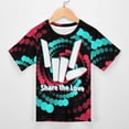 thumbnail image 4 of Share The Love T Shirts, 3D Print Short Sleeve for Boys Girls, Casual Graphic Tee Tops, 4 of 10