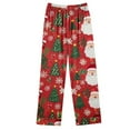 thumbnail image 3 of Lorytime Christmas Pjs Set for Women Santa Claus Long Sleeved Collared Tops Elastic Waist Pants Cozy Winter Loungewear, 3 of 4