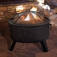 thumbnail image 1 of Pure Garden  26 Round Woven Metal Fire Pit with Cover - Antique Bronze, 1 of 5