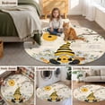 thumbnail image 5 of Yellow Gnomes Round Area Rug 6Ft Washable Circle Rugs for Bathroom Office, Spring Floral Bees Daisy Branches Watercolor Non-Slip Carpet Floor Mats Indoor Outdoor Carpet Runner Aesthetic Home Decor, 5 of 8
