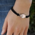 thumbnail image 3 of Maltese Puppy Dog Hearts Love Novelty Suede Leather Metal Bracelet, 3 of 4