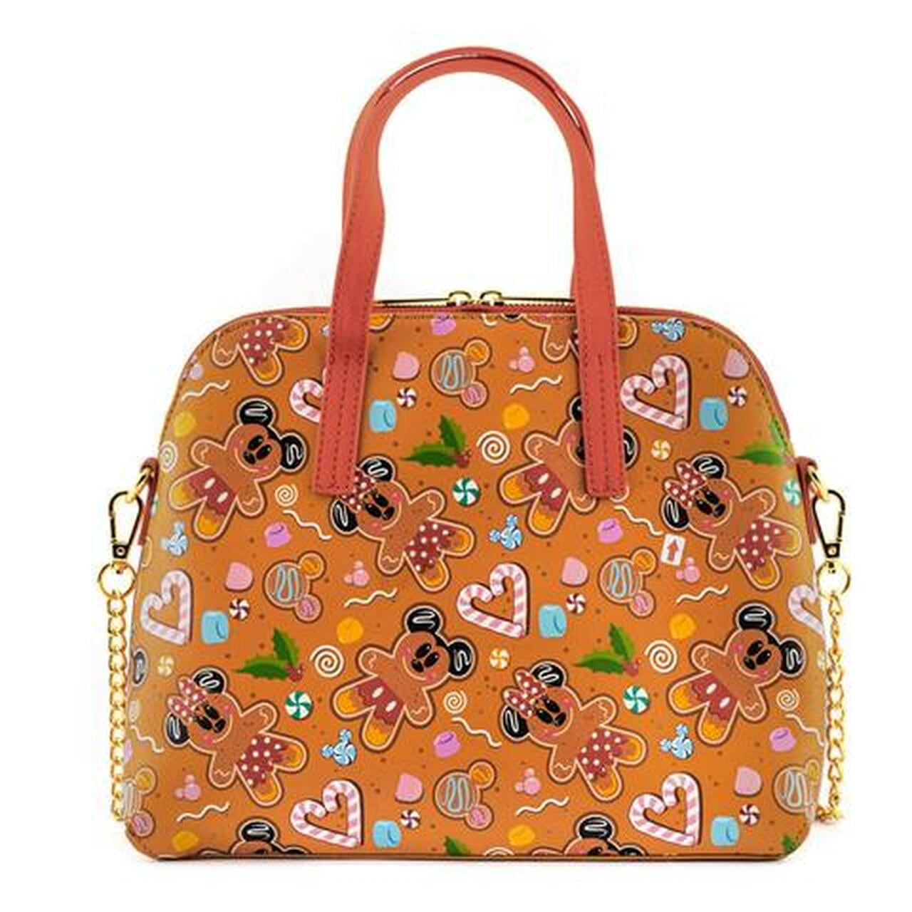Loungefly Disney Gingerbread Mickey and Minnie Mouse Crossbody Bag