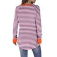 thumbnail image 5 of HAiming Womens Tunic Tops Striped Long Sleeve Round Neck Thumb Hole Shirts 2025 Fall Casual Loose Comfortable Blouse, 5 of 7