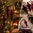 thumbnail image 7 of 6 Pcs Burgundy Velvet Christmas Tree Ornaments,Irregular Shapes Vintage Finish Hanging Ornament for Xmas Tree Fireplace Window Door,Holiday Party Decor, 7 of 7